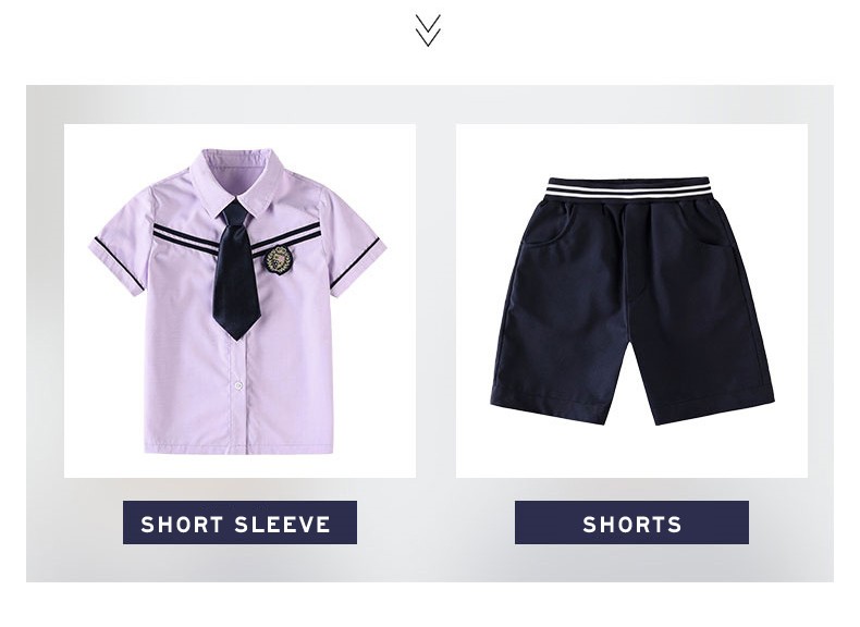  Conjuntos de uniformes escolares personalizados | Estilo Lavanda & Navy | Directo Fabricante 