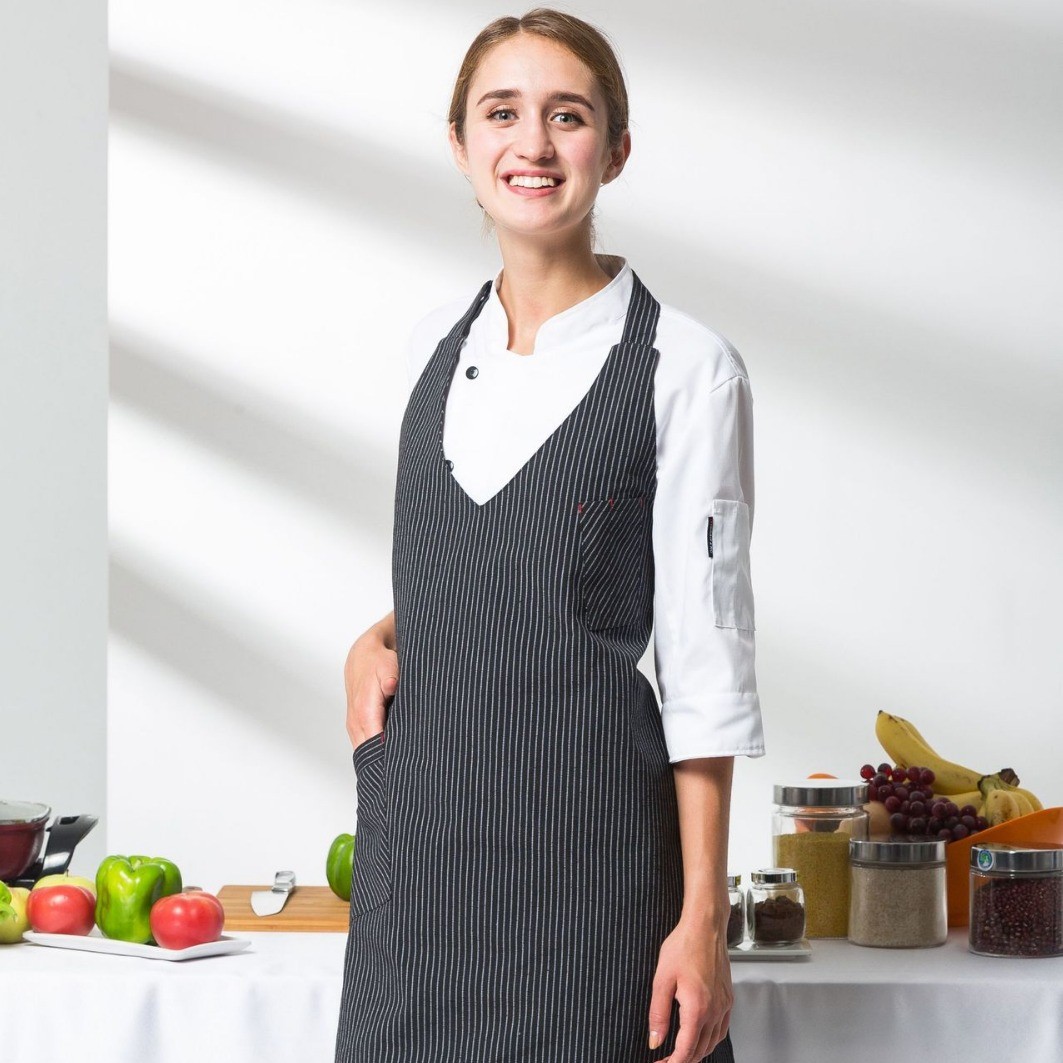 Modern Neck-Loop Chef Aprons | Customizable Designs | Factory Direct