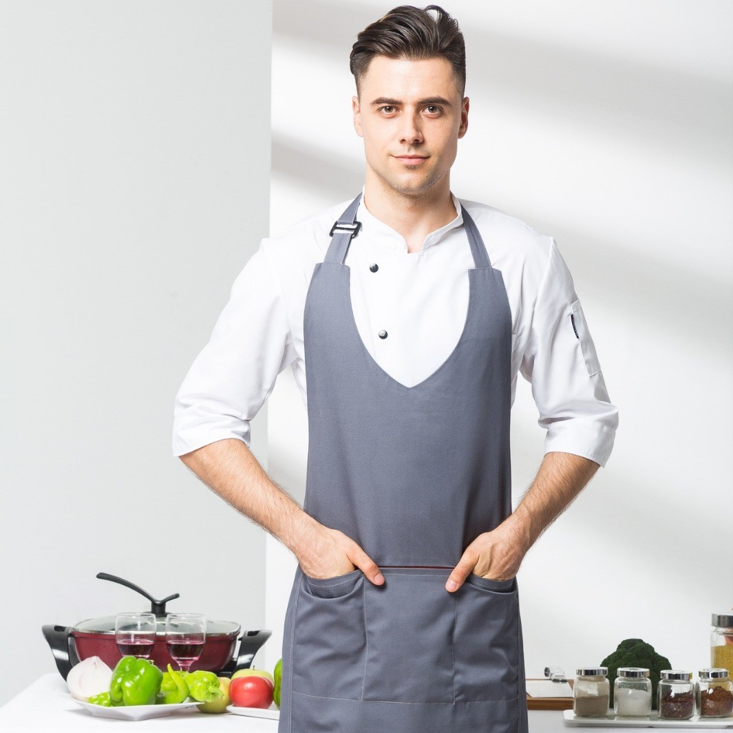 Modern Neck-Loop Chef Aprons | Customizable Designs | Factory Direct