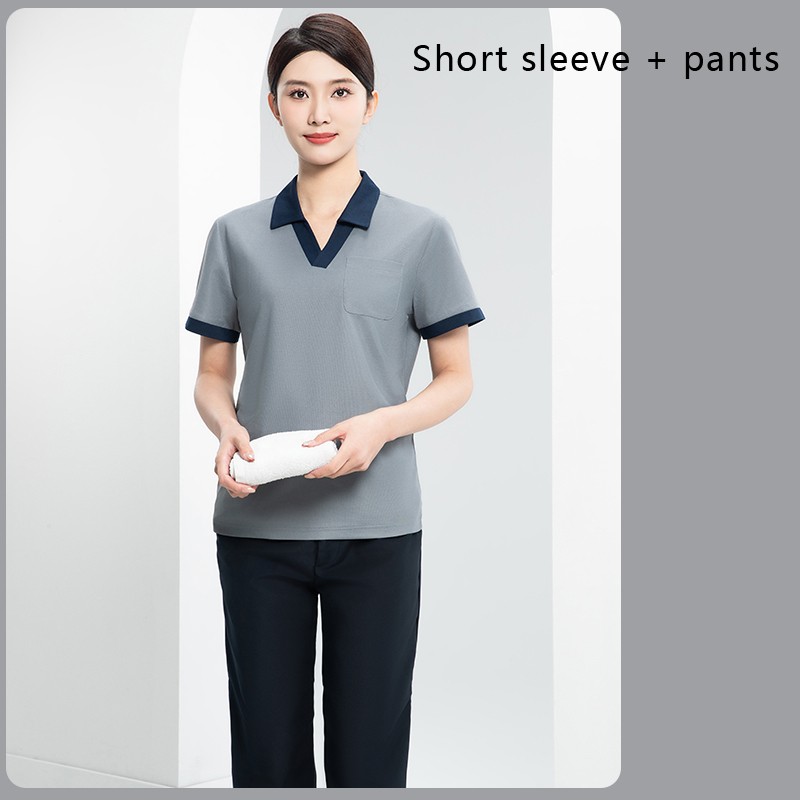 Unisex Hotel Cleaner Uniforms | Color-Block Polo Collection | Custom Workwear