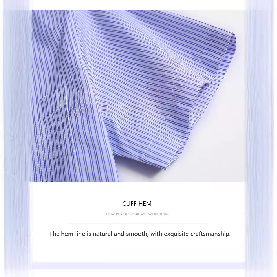 Blue & White Stripe Hotel Uniform Shirts | Professional Business Attire | Exclusive Supplier