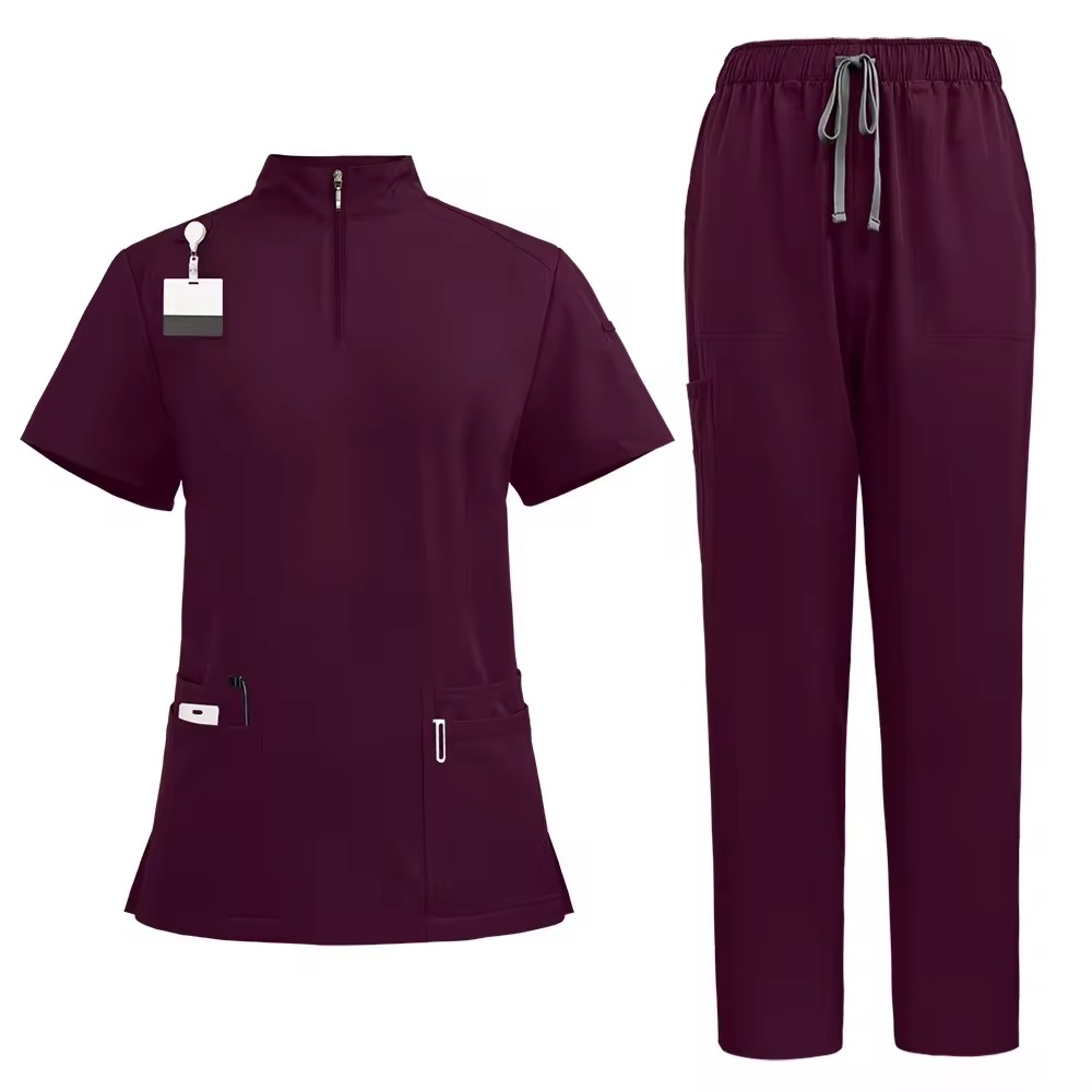 Mandarin Collar Medical Scrubs | Professional Healthcare Uniforms | Multi-Functional Design