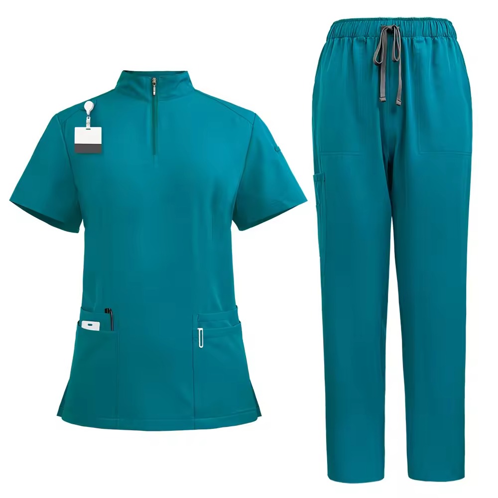 Mandarin Collar Medical Scrubs | Professional Healthcare Uniforms | Multi-Functional Design