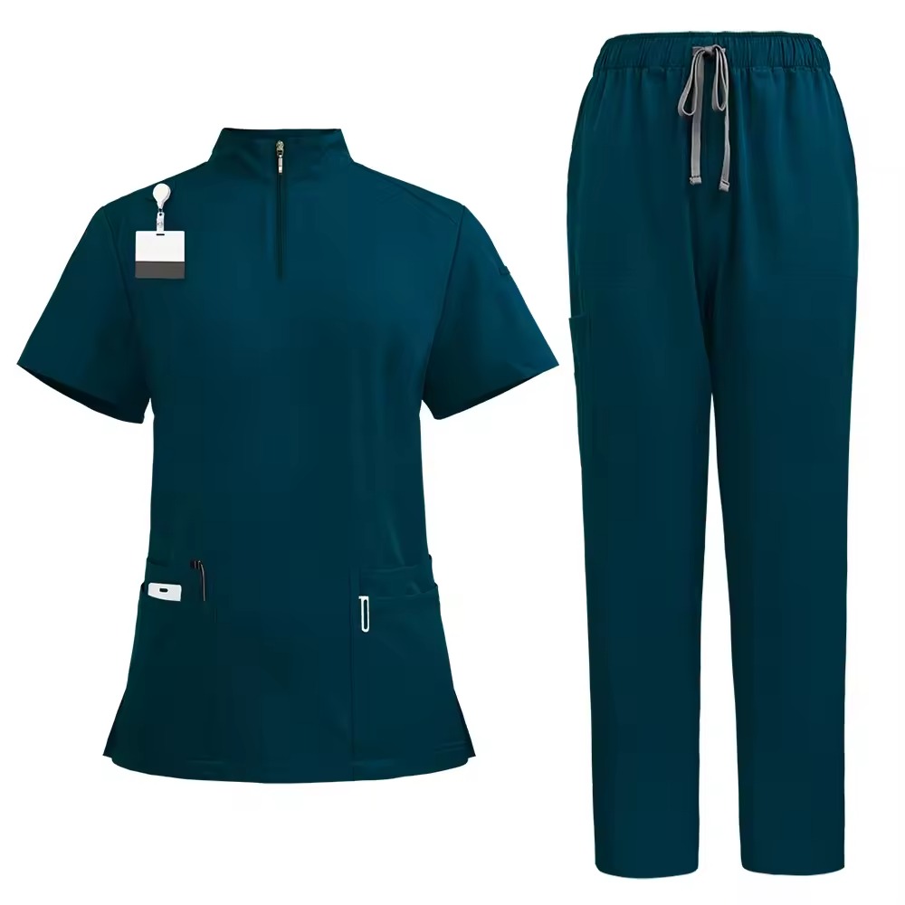 Mandarin Collar Medical Scrubs | Professional Healthcare Uniforms | Multi-Functional Design
