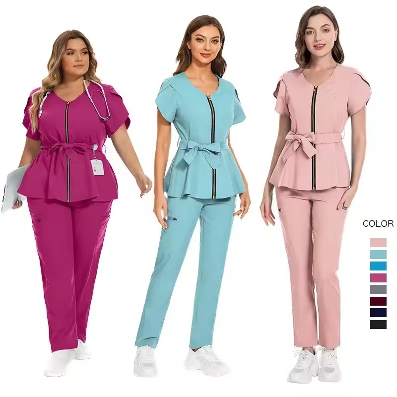 Tailored-Waist Medical Scrubs | Fashion-Forward Design | 3 Color Collection
