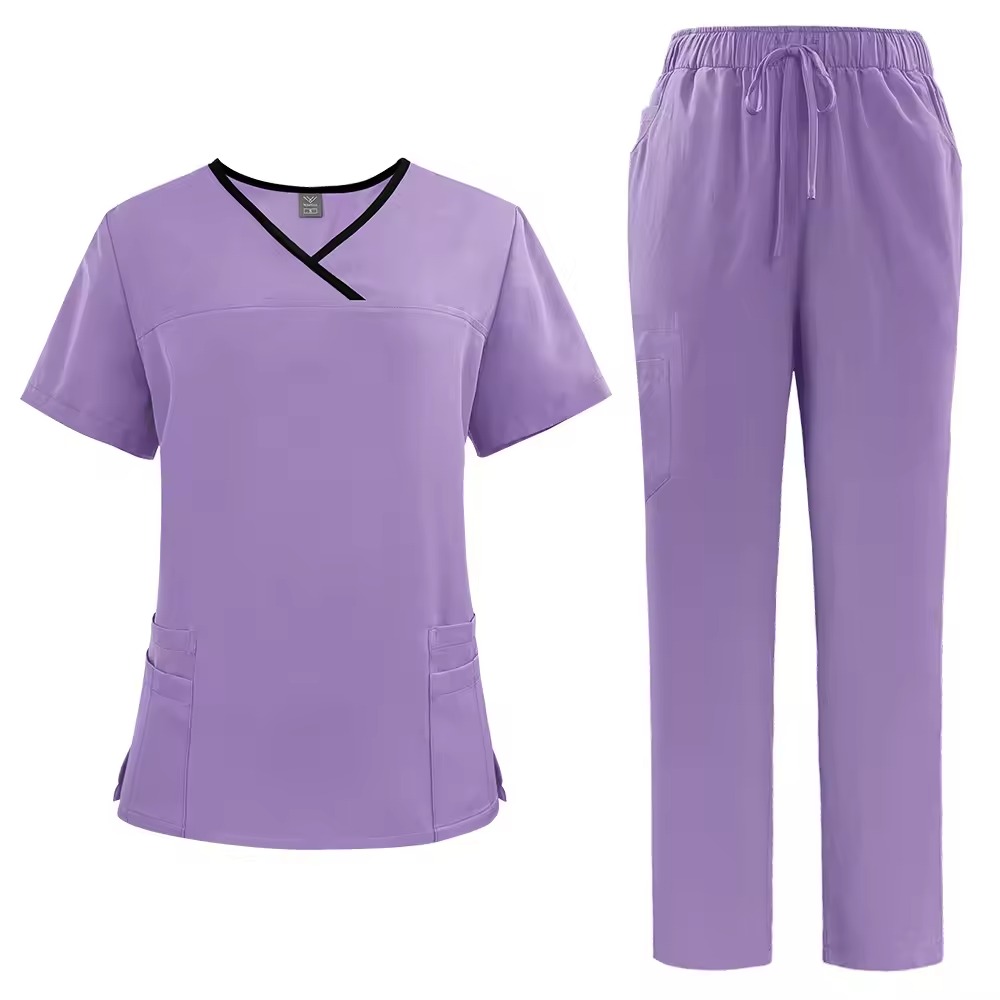 Womens Cross-V Neck Scrubs | Adjustable-Waist Design | Custom Medical Wear